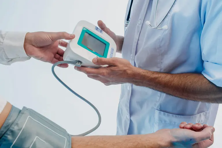 Doctor reviewing heart health diagnostics